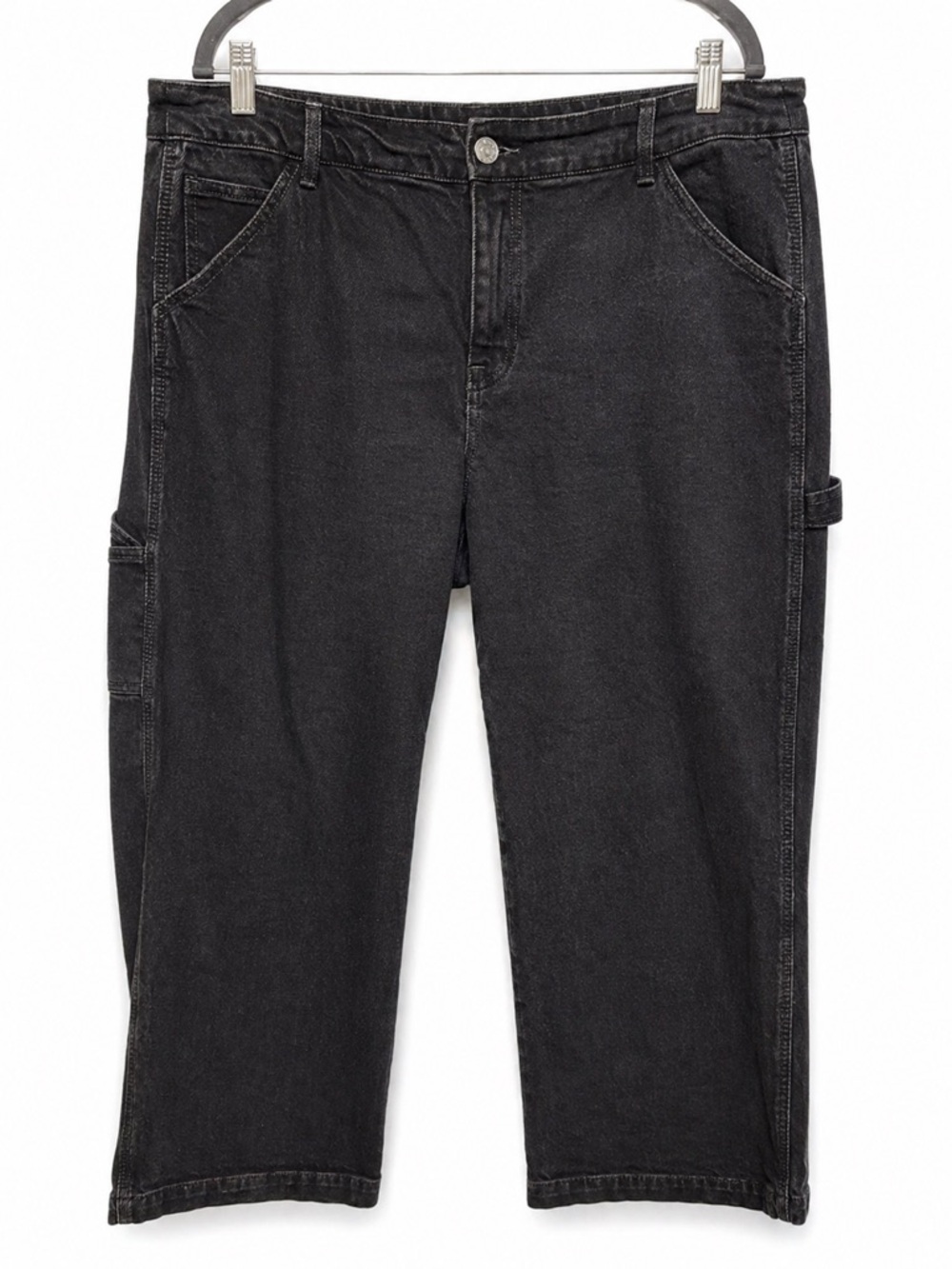 Torrid High Rise Carpenter Jeans 16S Black Straight Utility Pockets EUC